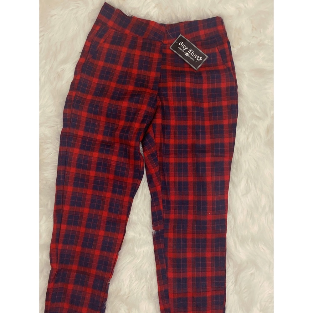 Red Plaid Dressy Pants